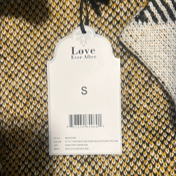 Women's Yellow and Black Cardigan - Picture 2 of 5